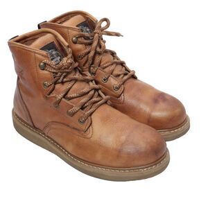 Georgia Boot Barracuda Work Boots Steel Toe 6" Mens 12 M G6342 Brown Leather